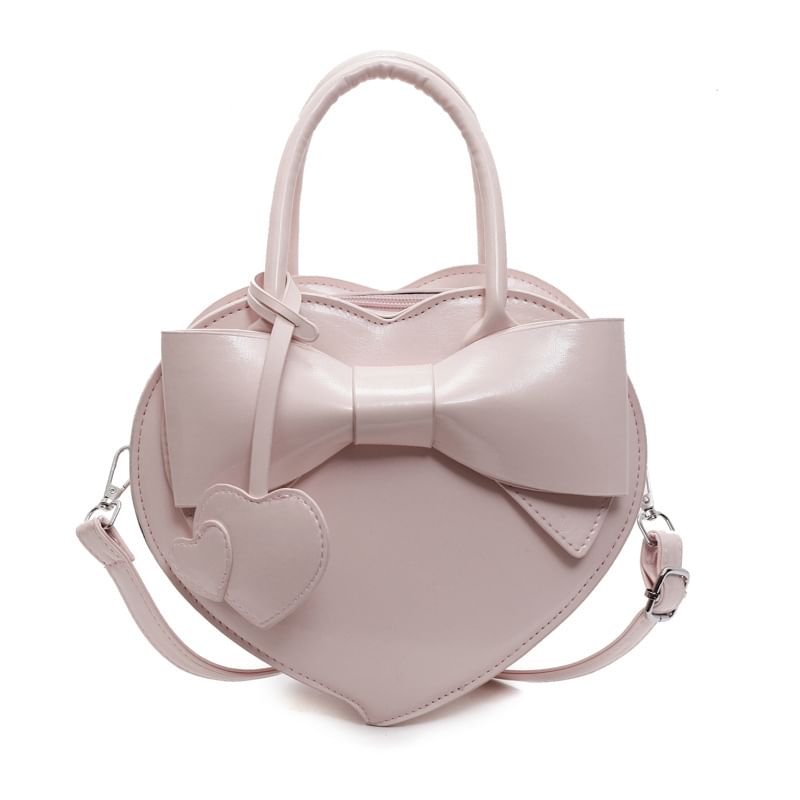 + Crossbody Charm Set: Shaped Heart Faux Bag Leather