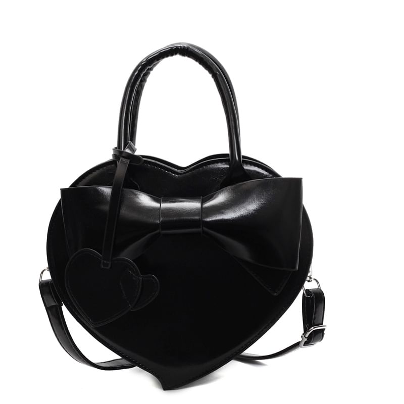 + Crossbody Charm Set: Shaped Heart Faux Bag Leather
