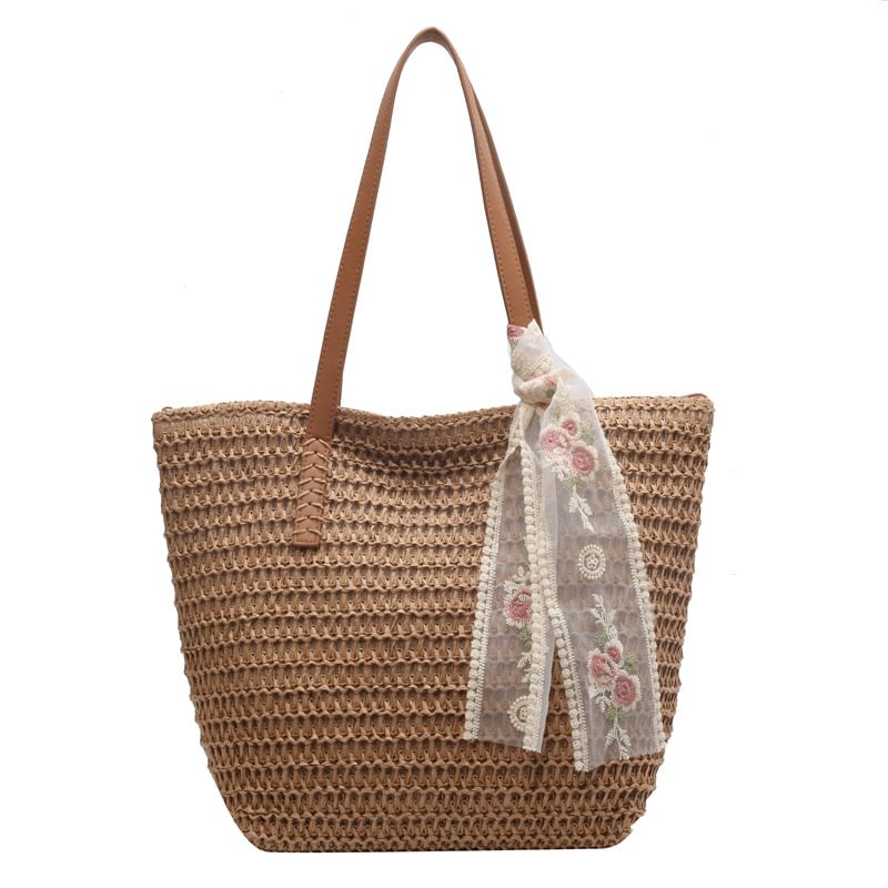 Straw + Set: Bag Scarf Tote