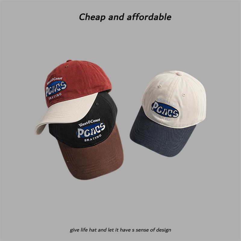 Embroidered Letter Two-Tone Cap