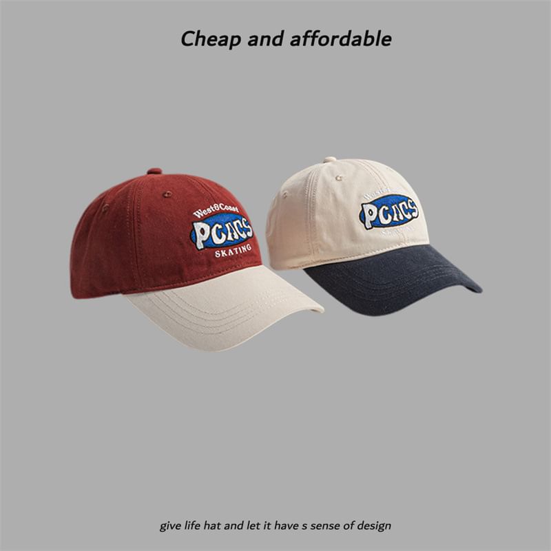 Embroidered Letter Two-Tone Cap