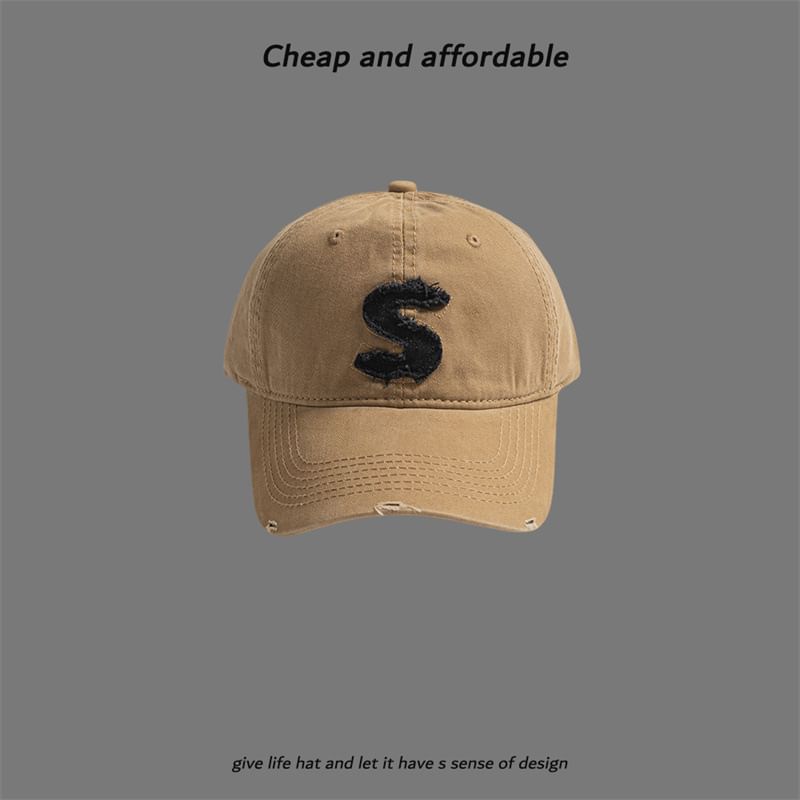 Distressed Cap Applique Letter