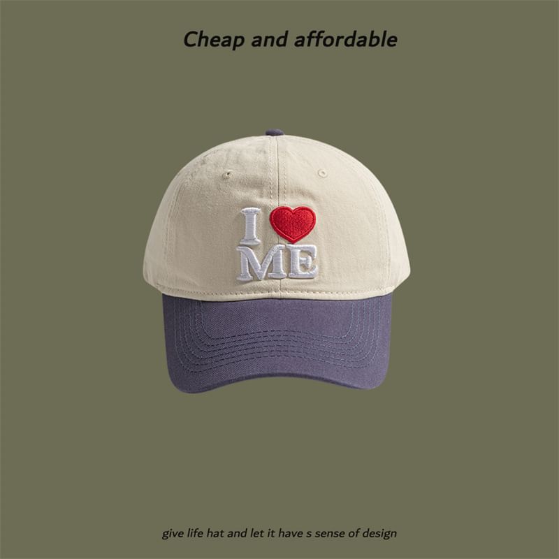 Two-Tone Embroidered Cap Heart