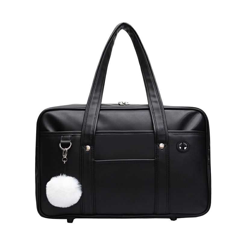 Tote Leather Faux Pocketed Bag