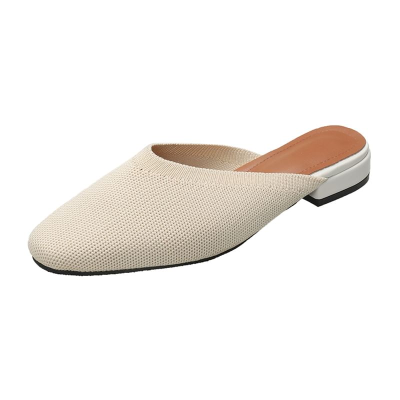Flat Two-Tone Mules Knit