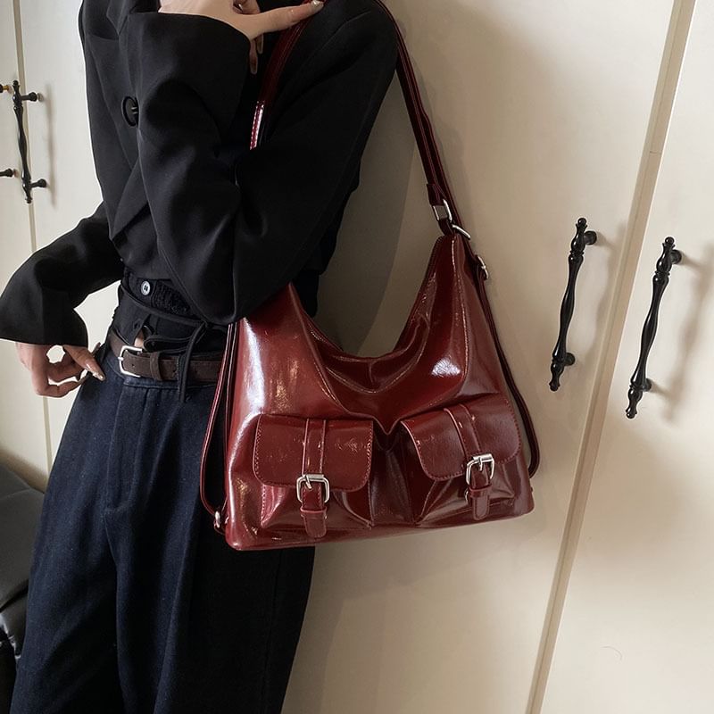 Faux Leather Multi-Pocket Backpack