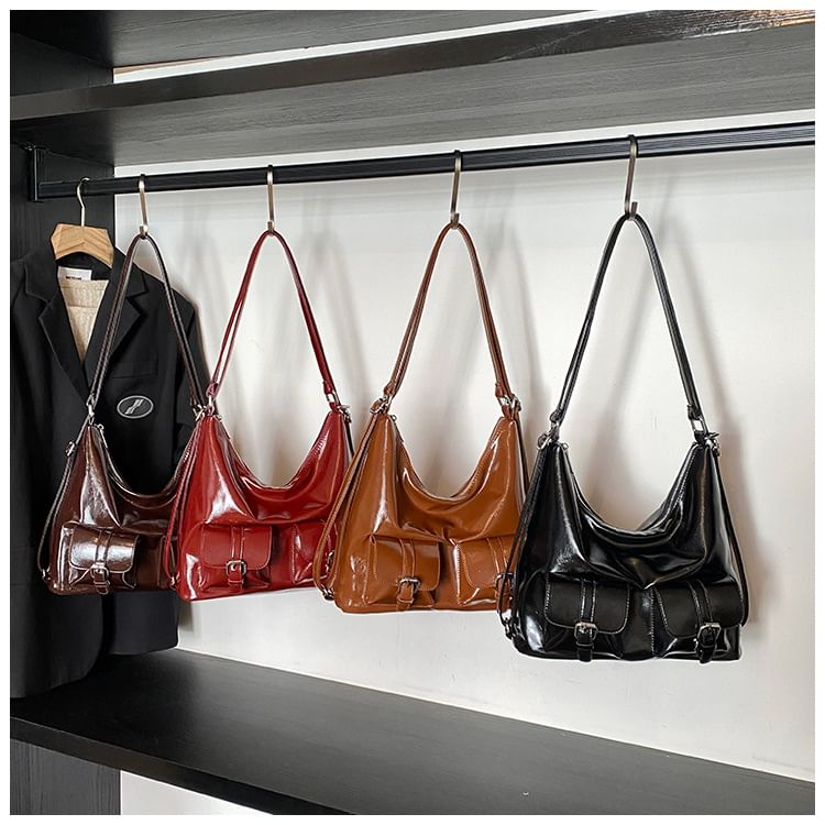 Faux Leather Multi-Pocket Backpack