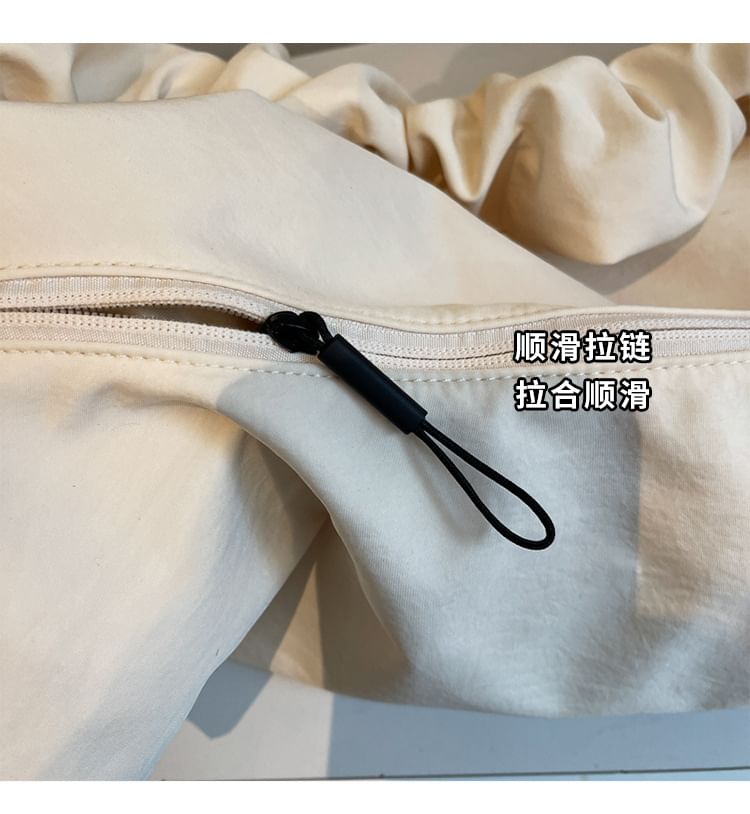 Ruched Plain Tote Bag