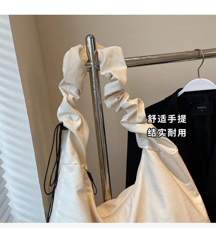 Ruched Plain Tote Bag