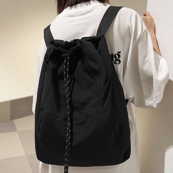 Drawstring Plain Backpack