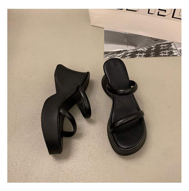 Wedge Slide Platform Heel Sandals
