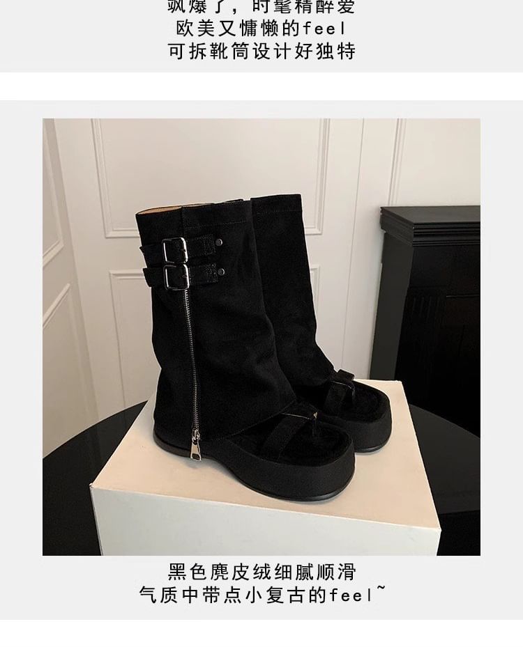 Toe Platform Gladiator Buckled Loop Sandals