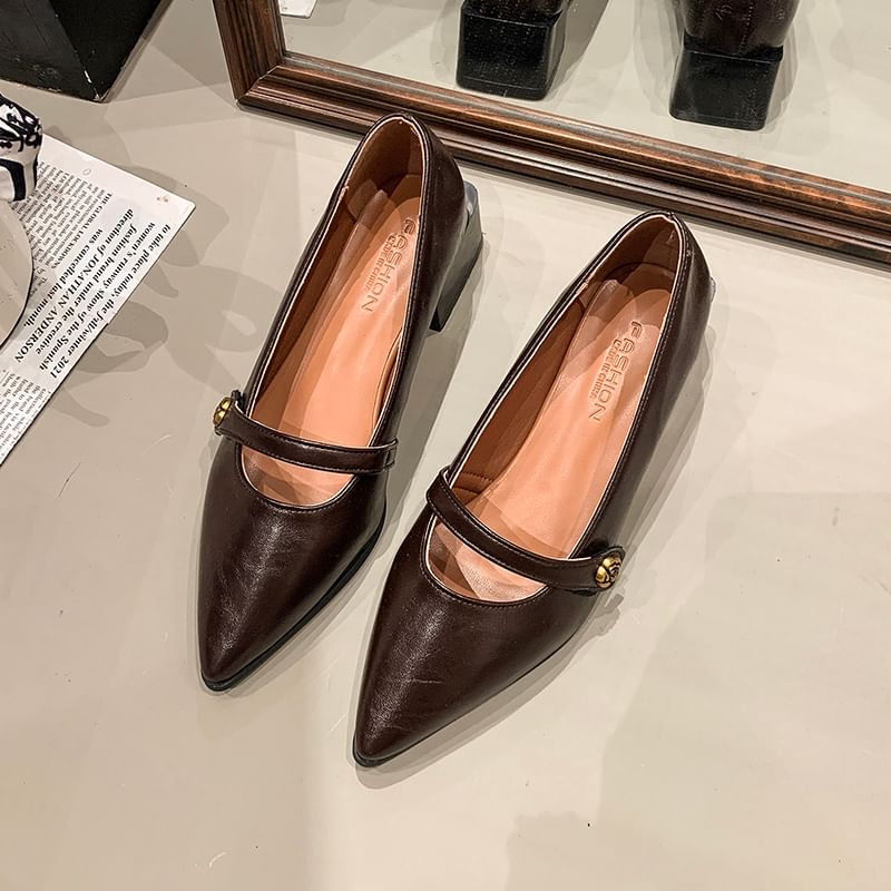 Pointy Mary Heel Chunky Jane Shoes