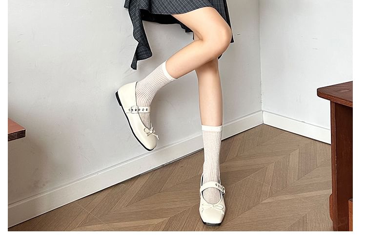 Mary Shoes Jane Bow Square-Toe