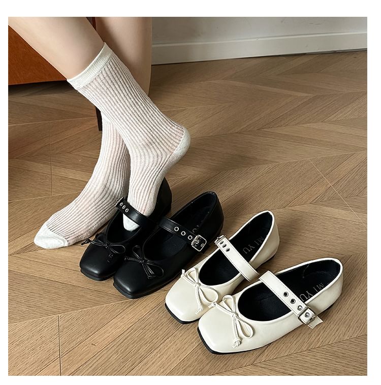 Mary Shoes Jane Bow Square-Toe