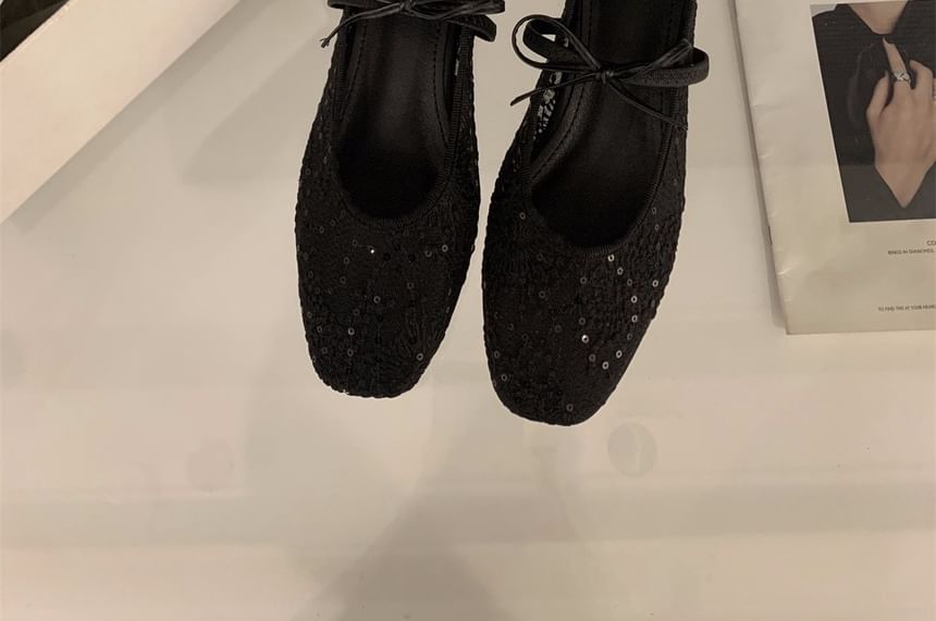 Shoes Bow Mary Flat Mesh Jane