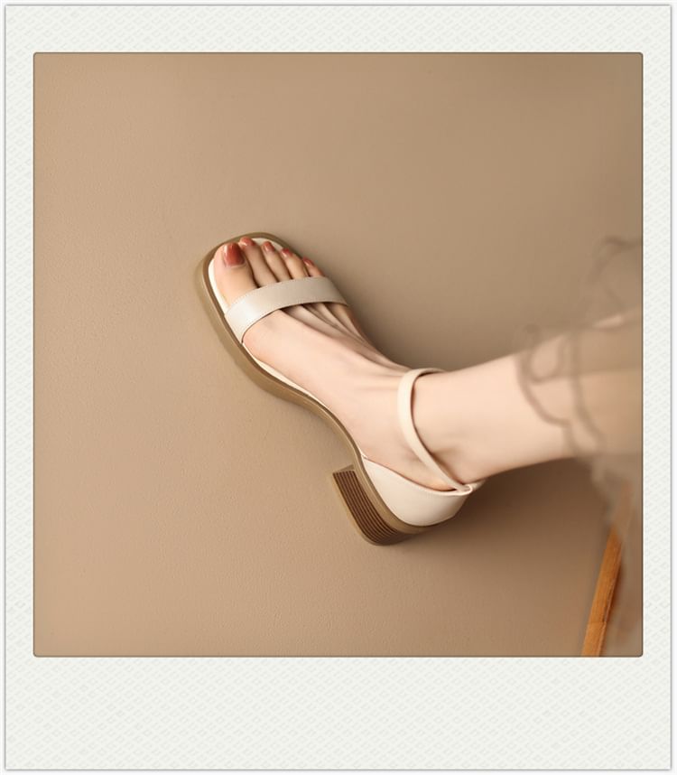 Strap Sandals Ankle Heel Chunky