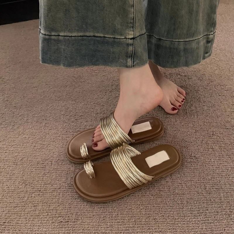 Sandals Slide Loop Flat Toe