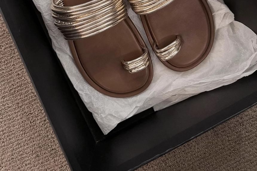 Sandals Slide Loop Flat Toe