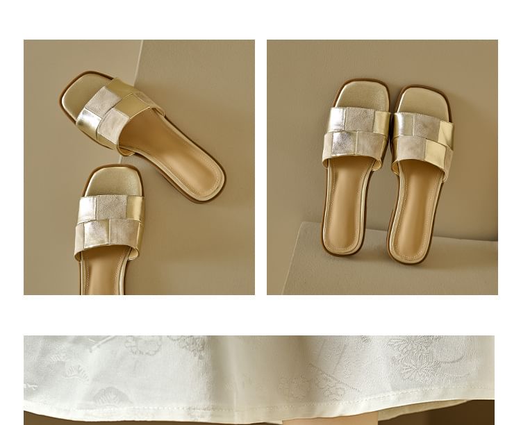 Sandals Slide Flat Checkerboard