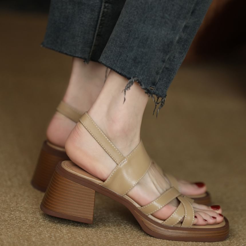 Strappy Sandals Chunky Heel Slingback