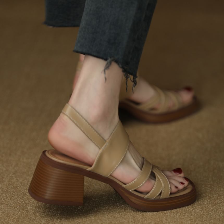 Strappy Sandals Chunky Heel Slingback