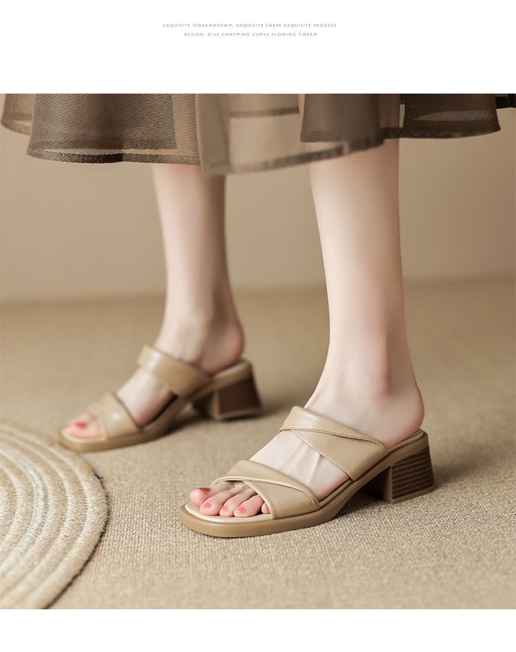 Sandals Slide Chunky Heel