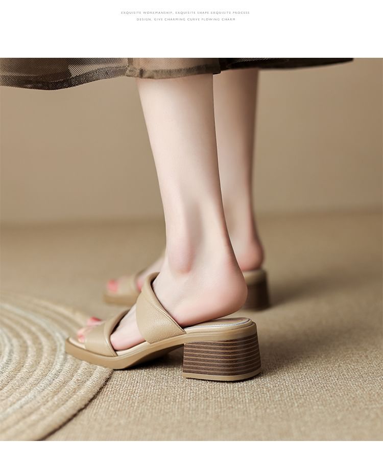 Sandals Slide Chunky Heel