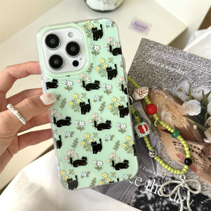 Floral Cat Case Phone