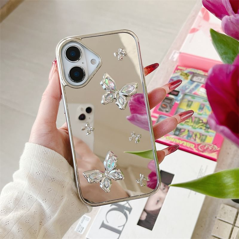 Set Charm Butterfly Case Phone Mirrored /