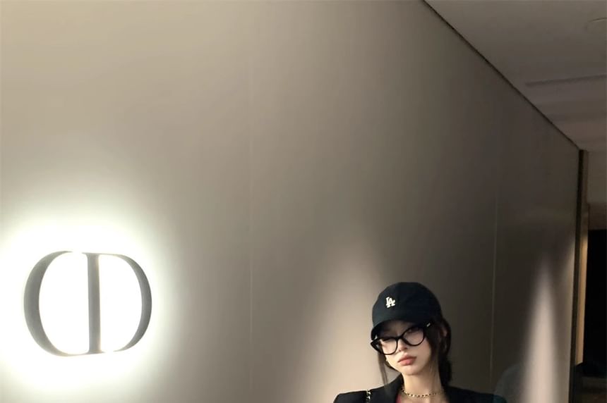 High Waist Plain Mini Pencil Skirt / Mock Two-Piece Notch Lapel Two Tone Blazer (Various Designs)