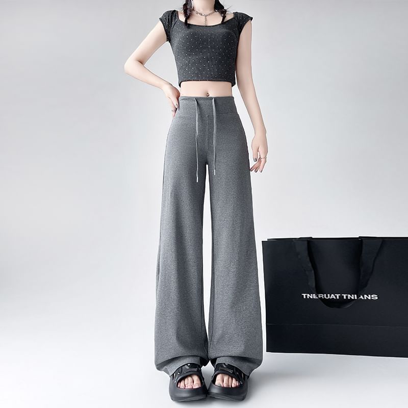 (Various Wide Leg Waist Designs) Sweatpants Drawstring