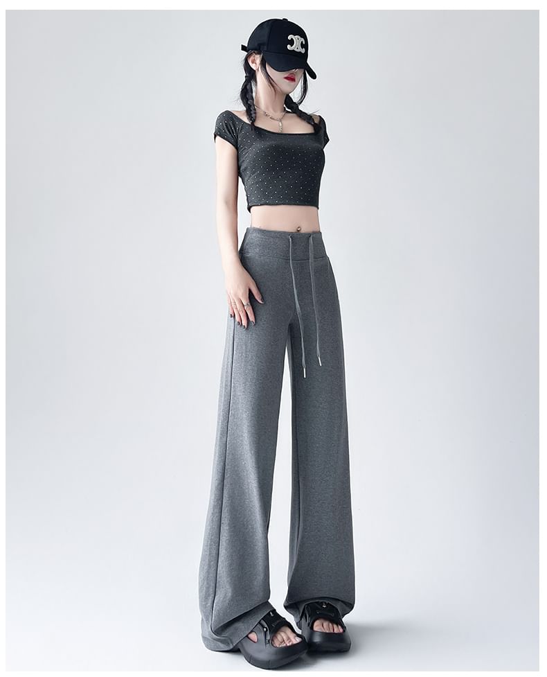 (Various Wide Leg Waist Designs) Sweatpants Drawstring