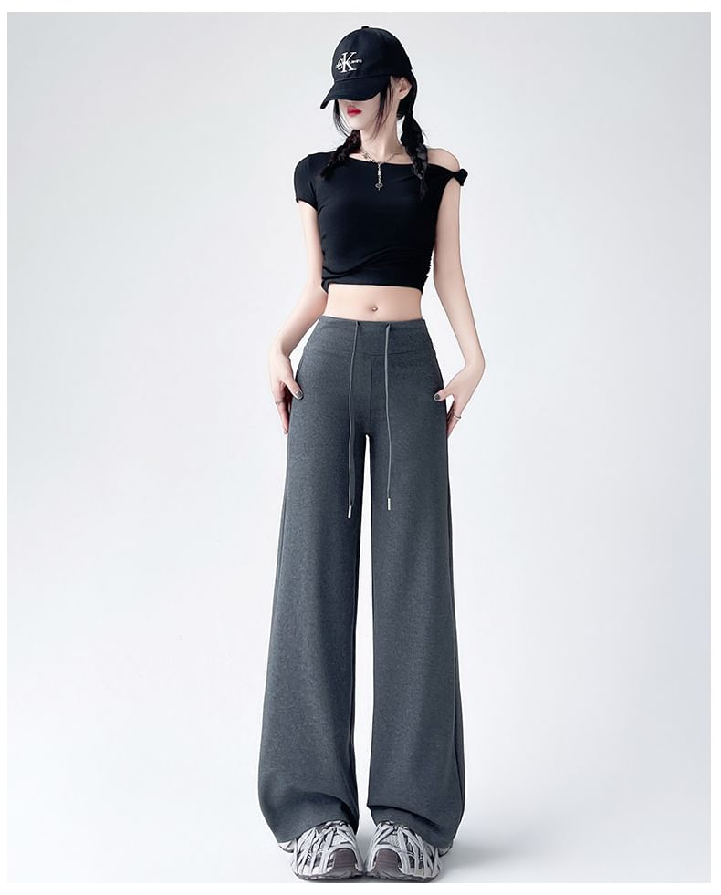 (Various Wide Leg Waist Designs) Sweatpants Drawstring