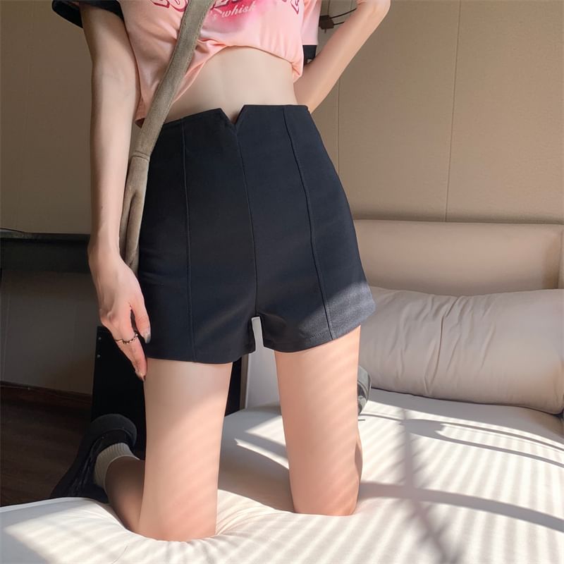 Dress High Shorts Plain Waist