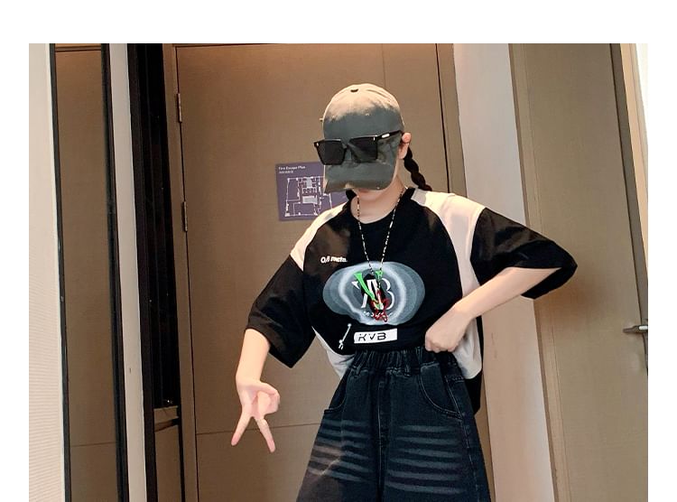 Elastic Shorts Waist Washed Denim