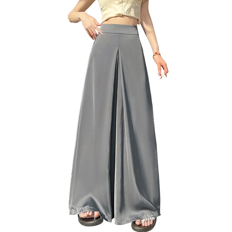 Waist Plain High Culottes