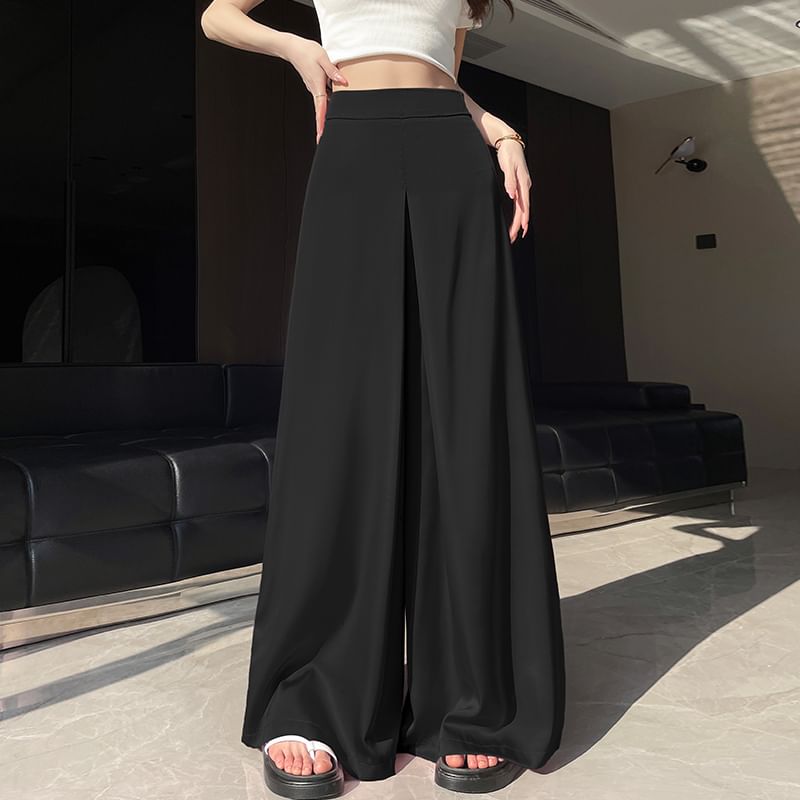 Waist Plain High Culottes
