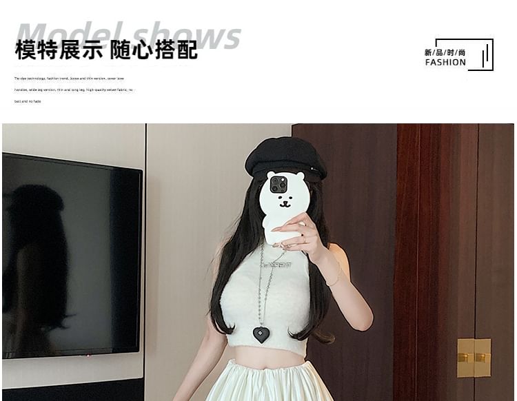 Skirt A-Line Ruched Plain High Waist Mini