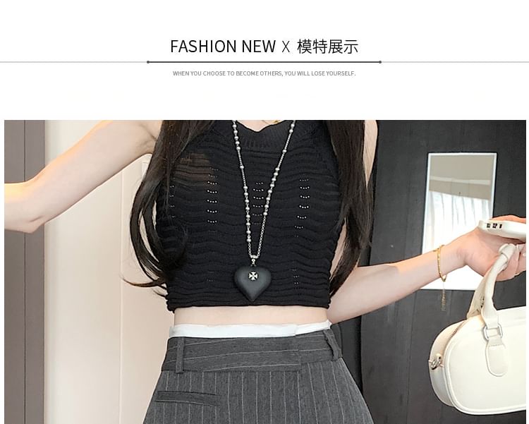 Skirt A-Line Rise High Asymmetrical Mini Pinstriped