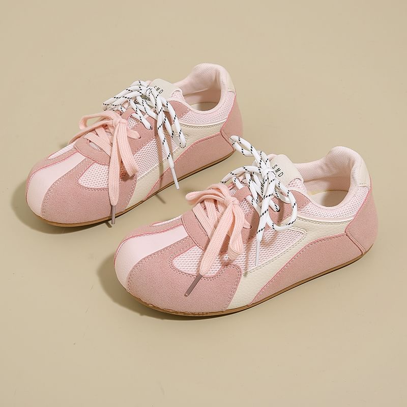 Mesh Panel Platform Sneakers