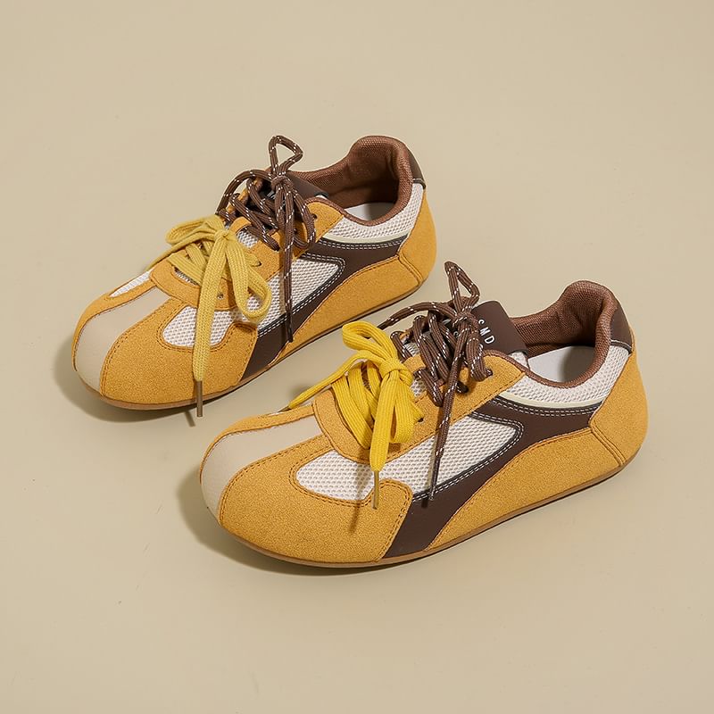 Mesh Panel Platform Sneakers