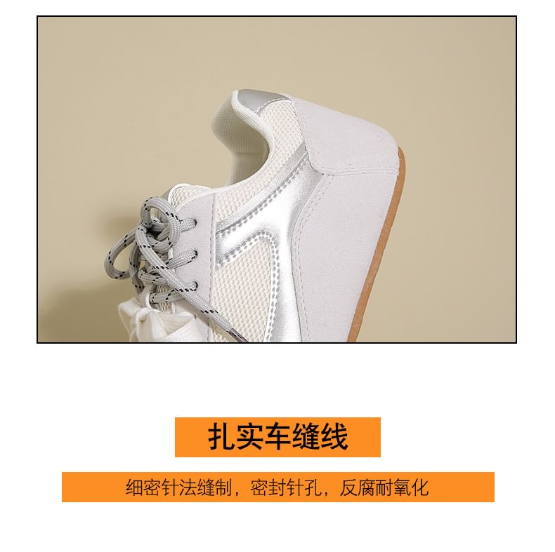 Mesh Panel Platform Sneakers