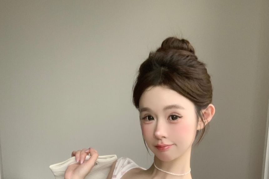 Top Fit Camisole Bow Floral Slim