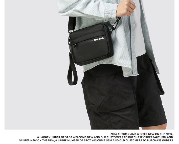 Crossbody Nylon Lettering Bag Print