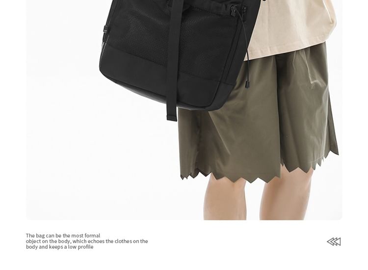 Panel Crossbody Nylon Mesh Bag Buckled