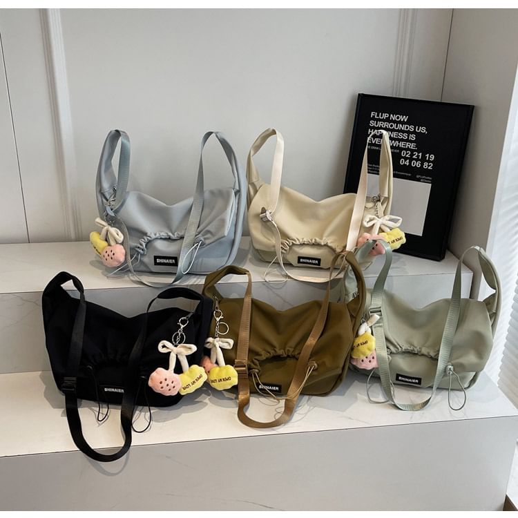 Drawstring Bag Plain Crossbody Flap