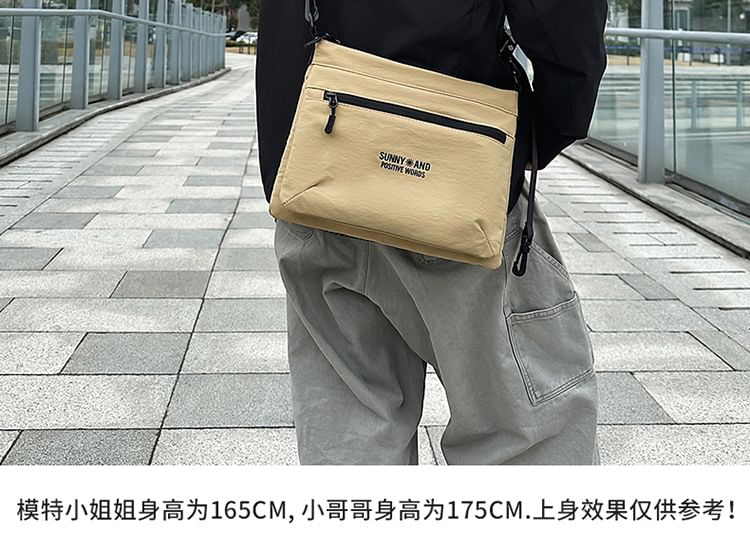 Bag Print Lettering Nylon Crossbody