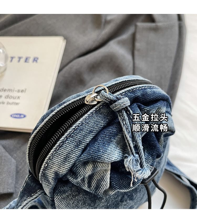 Drawstring Bag Mobile Denim Phone Crossbody