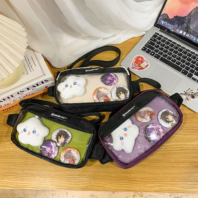 PVC Crossbody Panel Bag Nylon